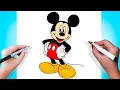How To Draw Mickey Mouse Tutorial Easy