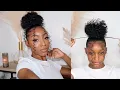 Curly bun with bangs tutorial SUPER EASY Cennedy Elexis