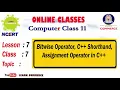 Bitwise Operator C Shorthand Assignment Operator in C Class 11 Computer Science NCERT