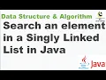 How to search an element in a Singly Linked List in Java Data Structure and Algorithm