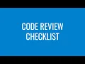 Code review checklist Real example