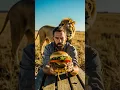 Download Lagu Man is eating while lion is behind him #lion  #animal #animals #pets