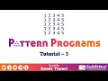 Pattern Programs Tutorial Part 3 - Number Pattern