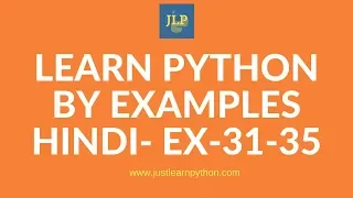 Hindi-Learn Python by examples in Hindi Exercises 31-35