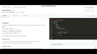 Code Chef Problem 2 Sale Season
