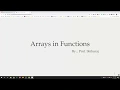 How to pass Arrays and Strings in Functions of C Program by Prof Shiburaj
