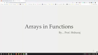 How to pass Arrays and Strings in Functions of C Program by Prof Shiburaj