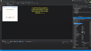 Tutorial1 VB in Visual Studio 2015 Basic Form Message Box Addition