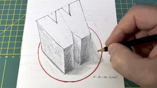 Drawing a 3D Letter W #minimalart #vamos #3ddrawing