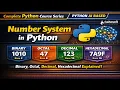 Number System in Python Binary Octal Decimal Hexadecimal Python AI based Python Course 2026