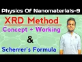XRD Method X-Ray Diffraction Method Working Of XRD Method Scherrer s Formula