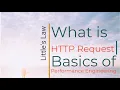 HTTP Request Method Basics of Performance Engineering Performance Testing Little s Law