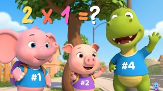 Bảng Nhân 2 -  Nhạc Thiếu Nhi Vui Nhộn - Hoạt Hình 3D Chú Khủng Long, Chú vịt Con,Chú Voi Con