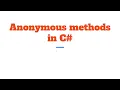 Anonymous method in C