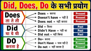Do does use in English speaking | Do does did in spoken English  | Do does and Did in Hindi part
