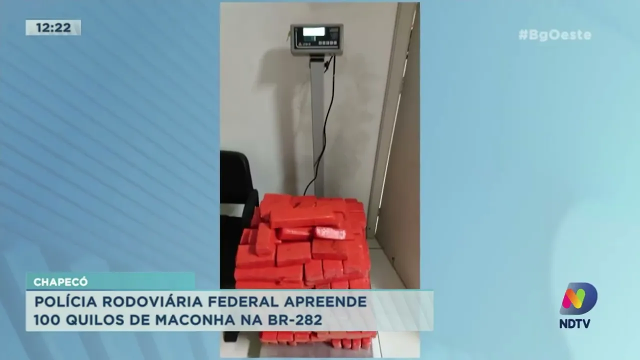 Polícia Rodoviária Federal apreende 100 quilos de maconha na BR-282 em Chapecó