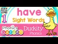 HAVE Sight Word Duckity Phonics Phonics Garden