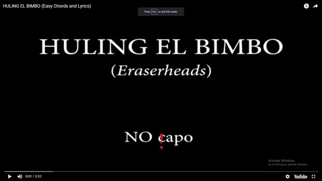 HULING EL BIMBO (Easy Chords and Lyrics)