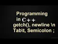 Programming in C C Language Class 10th Unit 2 getch fun newline tab statement terminator