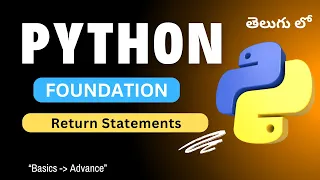 33 Return Statements in Python Python Tutorial in Telugu
