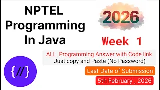 NPTEL Programming in Java Week 1 All Programming Solutions Code Link 2026