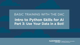 Part 3 Python Skills for Ai Use Your Data in a Bot AC Data Analytics Centre