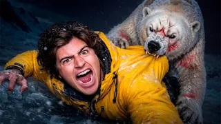 SOBREVIVI 100 HORAS NA NEVE (VLOG DE 1 HORA)