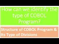 How can we identify the type of COBOL Program Structure of COBOL Program Its Type of Divisions