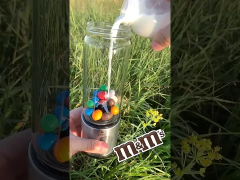 Mini Blender M&M's Milkshake in Nature #shorts #milkshake #cooking #food