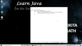 Java Programming using Notepad CMD Code Explanation Lecture-1 - NIKITA RATH