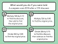 Percent Decrease SAT Math Facts Formulas Quiz 63