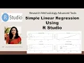 Simple Linear Regression Using R Studio Regression Bivariate regression one independent variable