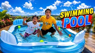 Hamara New swimming pool challenge 😍 আমাদের নতুন সুইমিং পুল 