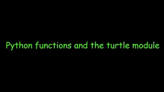 Python Functions with the Turtle Module