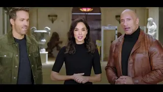 red notice trailer 2021 gal gadot dwayne johnson ryan reynolds movie