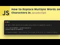 JavaScript Replace Multiple Strings With Multiple Other Strings