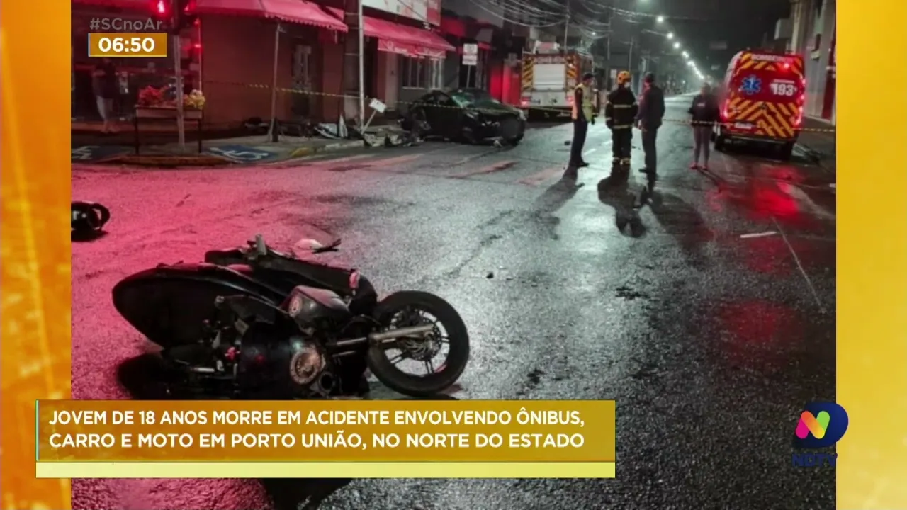 Jovem de 18 anos morre em acidente, em Porto União, no norte de SC