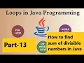 Sum of divisible number in java of divisible numbers Part-13
