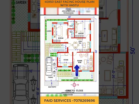 40X50 EAST FACING HOUSE PLAN WITH VASTU