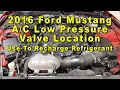 2016 Ford Mustang Low Pressure Valve Port Location - Use To Recharge HVAC Refrigerant Freon