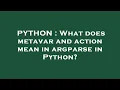 PYTHON What does metavar and action mean in argparse in Python