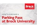 How to purchase a parking pass at Brock University