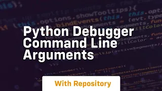 python debugger command line arguments