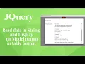 Display JSON data in table using jQuery and JavaScript in Hindi English