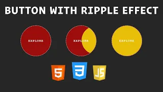 Button with Ripple Effect using HTML CSS and JavaScript Hover Effect with HTML CSS JavaScript