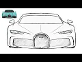 How to Draw Bugatti Chiron Easy Luxury Car Drawing Tutorial Step by Step Supercar Sketch