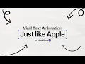 How to Create VIRAL Text Animation Just Like Apple in After Effects