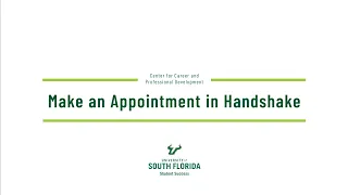 Handshake Appointment Tutorial