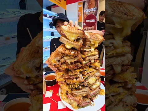 INSANE GRILLED CHEESE MOUNTAIN EATING CHALLENGE! | Inside a Gas Station?!#foodchallenge