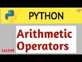 Arithmetic Operators in python Python Tutorial